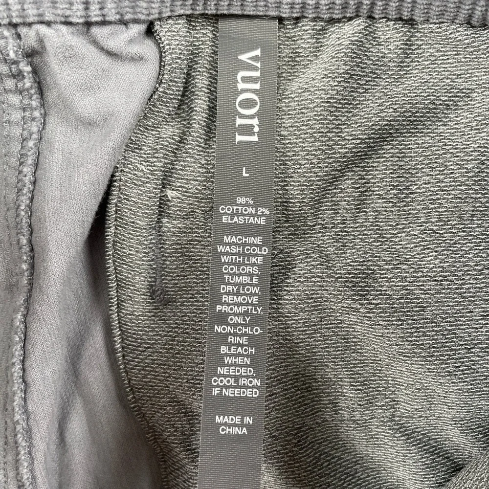 Vuori Pants Mens Large Grey Meta Corduroy Elastic Waist Drawstring V440 Slim Fit